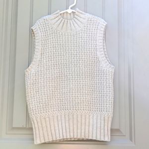 Vintage Tommy Bahama Ivory Cotton Turtleneck Sweater Vest